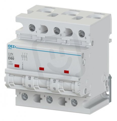 LVN-100C-3 Jistič In 100A,Ue AC 230/400V/DC 216V, ch.C, 3pól, 10 kA OEZ:42277