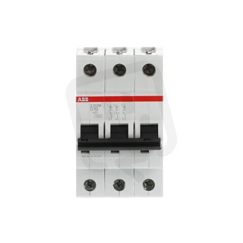 S203M-D10 3 fázový jistič 10 A char. D 10kA ABB 2CDS273001R0101