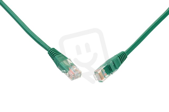 Patch kabel CAT5E UTP PVC 2m zelený non-snag-proof SOLARIX 28350209