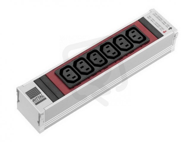 Rittal 7856082 Zásuvky zasun.modul 6 zás. IEC320 C13 poč.ploch,nejištěno červený