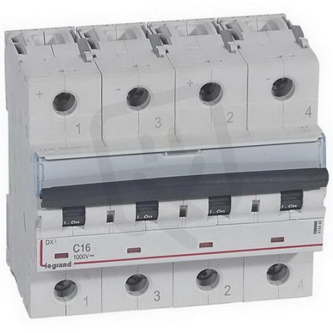 JISTIČ DX-4,5KA, 16A, 1000V DC PRO FOTOVOLTAIKU LEGRAND 414448