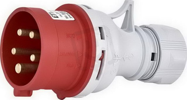 Průmyslová vidlice na pohyblivý přívod 3F IP44 16A 400V 3p+N+PE ETI 004482018