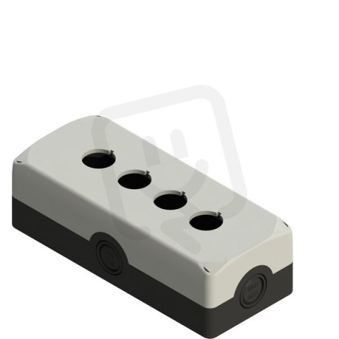 instalační krabice, 4 otvory 22 mm, černá základna, šedý kryt PIZZATO ES34000