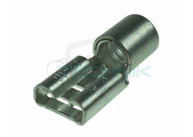 MOC 6-68 DC Mosazná objímka cínovaná, průřez 4-6mm2/6,3x0,8mm Double Crimp