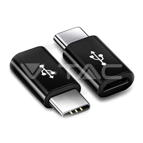Micro USB To Type C Adaptor Black , VT-5149 V-TAC SKU8471
