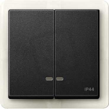 Merten Kryt spínače dvojitý s průzory IP44 System M Antracit MTN3424-0414