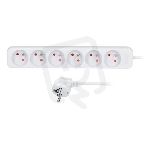 6z prodlužovací přívod, 2m, 3 x 1mm2, bílý SOLIGHT PP61