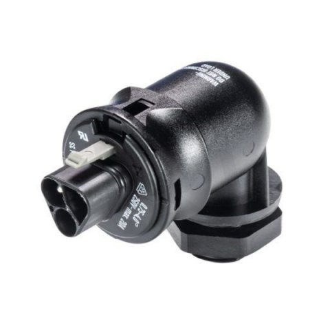 vidlice vestavná gesis RST, 3-pól, šroubové svorky, M20, úhlová 90°, černá