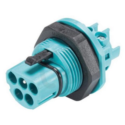 vidlice vestavná gesis RST, 5-pól, M25, šroubové svorky, tyrkysová