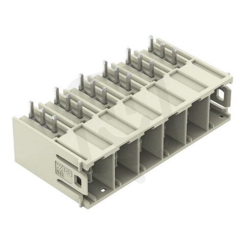 Konektor s pájecími piny THT pájecí kontakt 1,2x1,2 mm úhlové světle šedá 6pól.