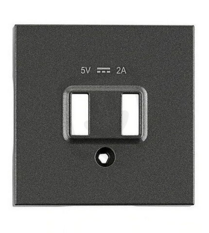 Kryt USB zásuvky dvojité, antracit SCHRACK EV113352--