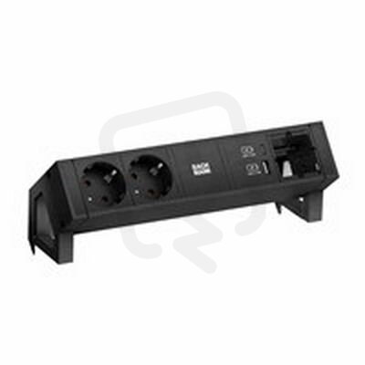 Bachman 902.965 DESK2 2xCEE7/3 1xUSB A&C 22W 1xCM 0,2m GST18 RAL9005
