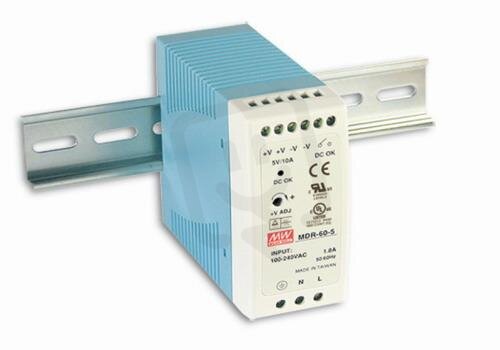 Napájecí spínaný zdroj na DIN 60W 24V MEAN WELL MDR-60-24