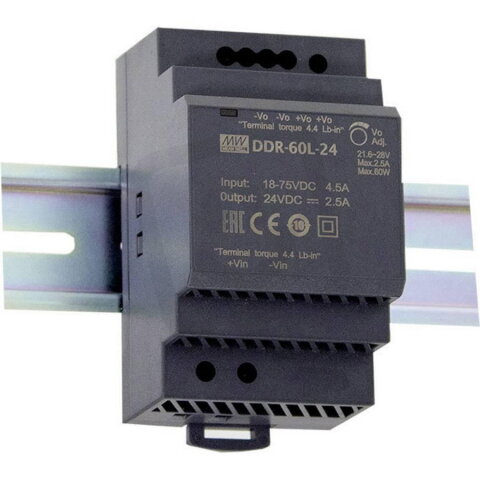 Měnič DC/DC na DIN 60W 12V MEAN WELL DDR-60L-12