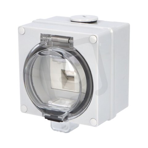 TITAN IP66 Zásuvka datová RJ45 CAT 6A, šedá FAMATEL 79285-83