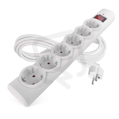 Přepěťová ochrana  6 zásuvek, 3 m, bílá EMOS P54216