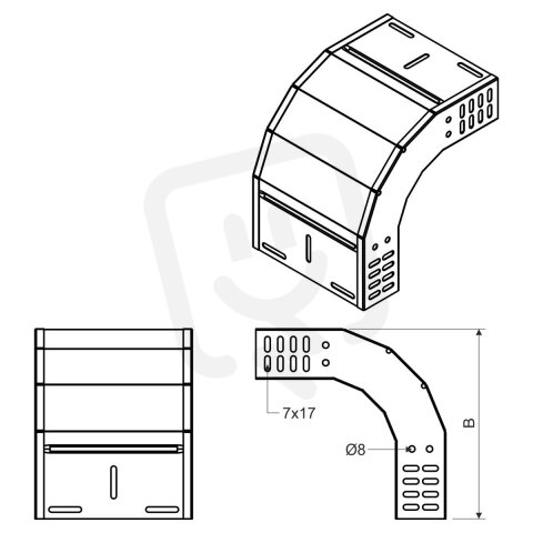 Stoupající oblouk 90x60x500, povrchová úprava Magnelis KOPOS SO 90X60X500_ZM