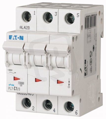 Jistič PL7-C1/3, char C, 3-pólový, 10kA, 1A EATON 263403