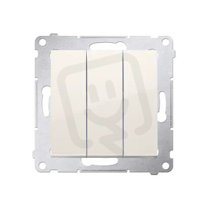 Trojitý spínač řazení 3x 1 10AX, 250V~ krémová KONTAKT SIMON DW31.01/41