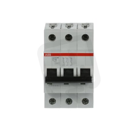 S203M-D16 3 fázový jistič 16 A char. D 10kA ABB 2CDS273001R0161