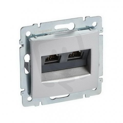 VALENA HLINÍKOVÁ ZÁSUVKA 2XRJ45 STP CAT.6A LEGRAND 770273