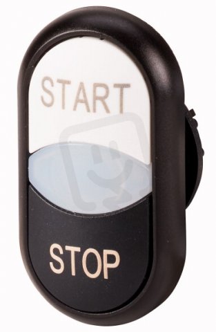 Eaton M22S-DDL-WS-GB1/GB0 Dvojité tlačítko, bílá čočka, START/STOP bílá/černá