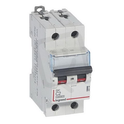 DX3 JISTIČ, 2 PÓLOVÝ, CHAR. C,2A 10000A/16KA LEGRAND 409196