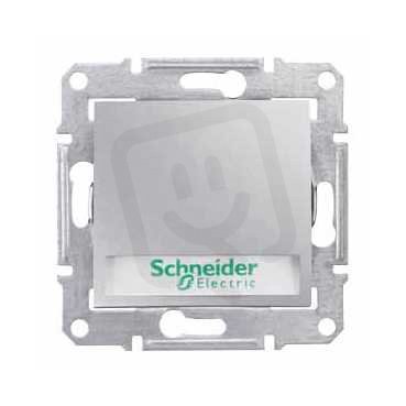 Sedna Ovládač tlačítkový 12V orient.kontrolka 1/0So Aluminium SCHNEIDER