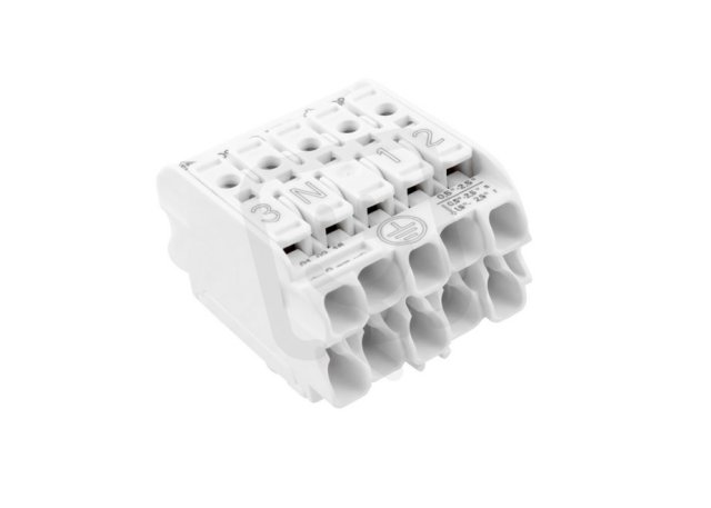 Svorkovnice SLK 5/5 E-PIEC (3-N-E-1-2) pro svítidla PC bílá Eleman 1001631