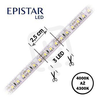 LED pásek 120LED/m, 2835, IP20, 5m 20W