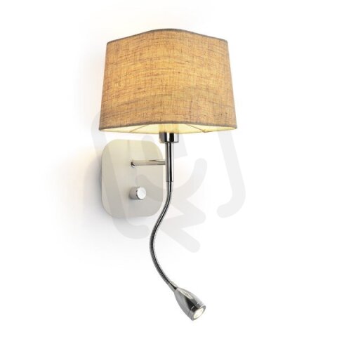 PERTH nástěnná béžová/bílá chrom 230V E14 LED 15+3W 30° 3000K RENDL R13661