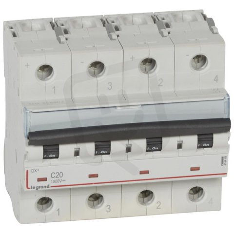 JISTIČ DX-4,5KA, 20A, 1000V DC PRO FOTOVOLTAIKU LEGRAND 414449