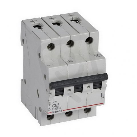 RX3 JISTIČ, 3 PÓLOVÝ, CHAR. C, 63A 6000A LEGRAND 419241