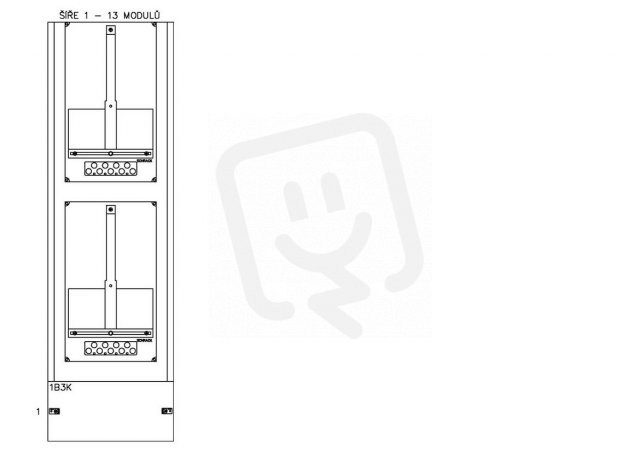 Konstrukce elektroměrová 1-21, 2-řadá, plastové panely SCHRACK CSIL127121