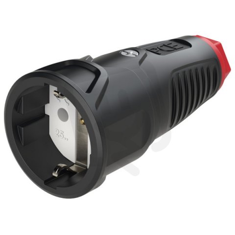 spojka GUMI 16A/230V, IP 20, červená matice, německý standard PCE PC-2510-sr