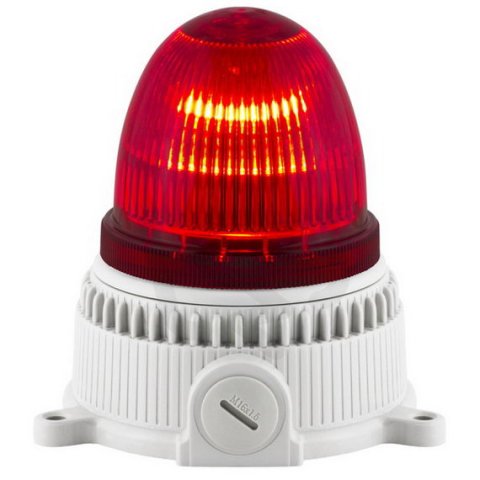 Modul optický OVOLUX FLASHING 12/48 V DC IP65 M16 červená blikající SIRENA 30073