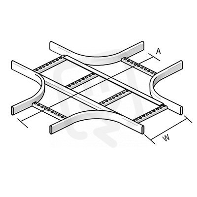 Křížení kabelové lávky KS, žárově zinkováno, HD HL SYSTEM HL HDKSX400