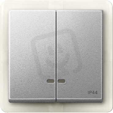 Merten Kryt spínače dvojitý s průzory IP44 System M Aluminium MTN3424-0460
