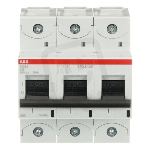 S803U-K825 jistič char. K 3P 25A 240V AC ABB 2CCS863017R0517
