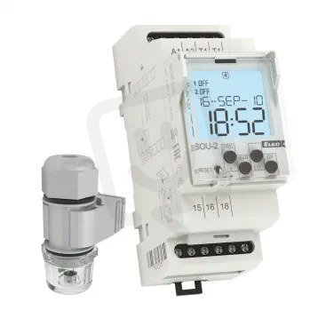 Soumrakový digitální spínač SOU-2/230V + fotosenzor SKS-200 ELKO EP