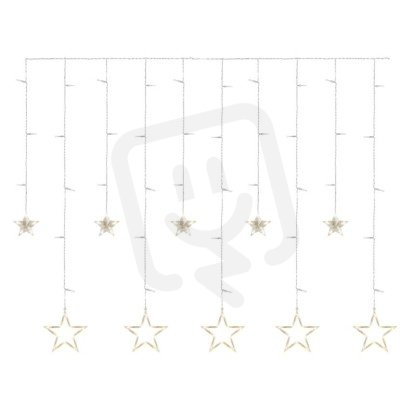 LED vánoční závěs hvězdy, 185x105 cm, vnitřní, teplá bílá EMOS DCGW12