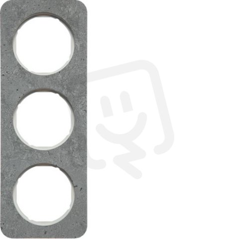 Rámeček, 3-násobný, R.1, beton/bílá lesk BERKER 10132379