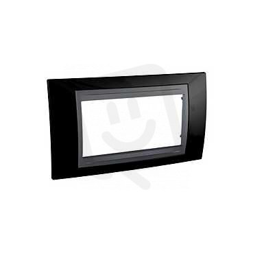 Unica Top rámeček čtyřmodulový Rhodium Black/Grafit SCHNEIDER MGU66.104.293