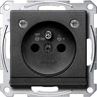 Merten Zásuvka 2P+E 250V s LED modulem System M Antracit MTN2504-0414