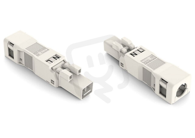 Zástrčka S pouzdrem s odlehčením tahu 2pól. bílá WAGO 890-132