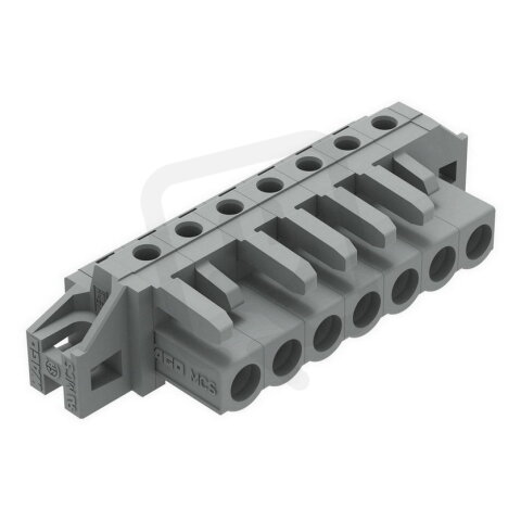 Pružinová svorkovnice THT úhlová 5 mm šedá 7pól. WAGO 232-237/031-000