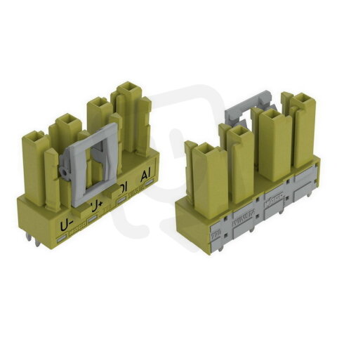 Zásuvka na desky plošných spojů, rovné, 4pól., světle zelená