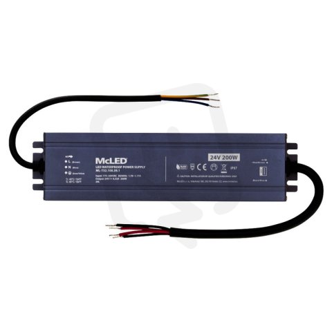 Napájecí zdroj 200W, DC24V/8,33A, IP67, hliníkové provedení