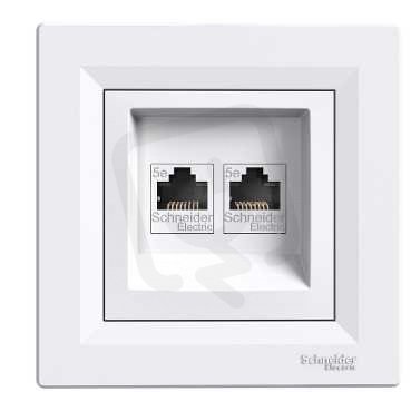ASFORA Zásuvka datová 2xRJ45, kat.5e UTP, bílá SCHNEIDER EPH4400121