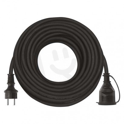 Venkovní prodlužovací kabel 20 m/1 zásuvka/černý/guma-neopren/230 V/1,5 mm2